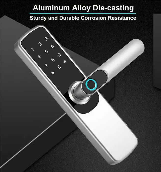 Yală inteligentă cu deblocare prin amprentă, parolă, și aplicație