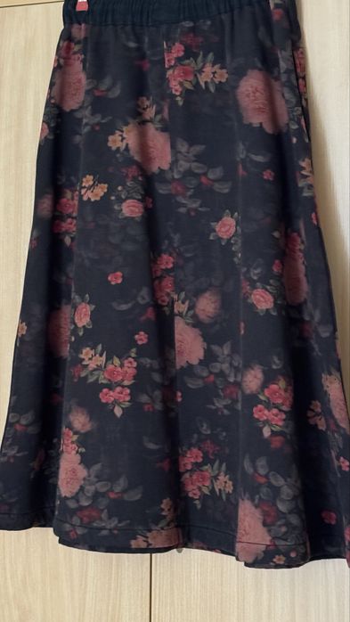 Зимна пола Gang, one size, капитониран плат, черна на цветя