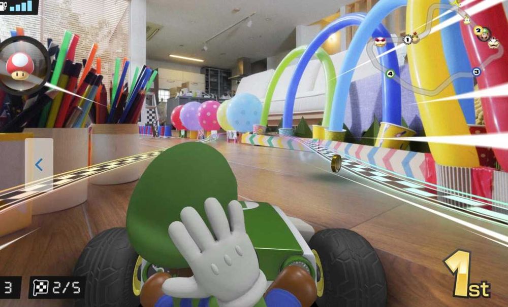 Nintendo Switch Neon Red/Blue + Mario Kart Live Luigi Set + 20 jocuri + accesorii