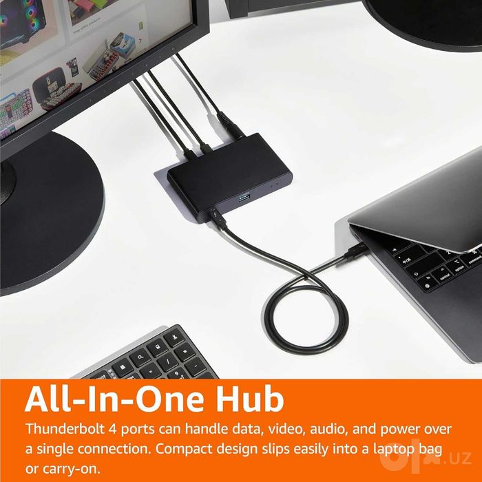 Док станция Amazon Basics Thunderbolt 4 Docking Station 5в1 Dual 4K