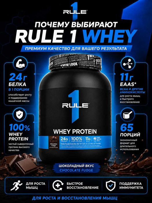 Rule 1 Whey Blend Chocolate Fudge 68 servings