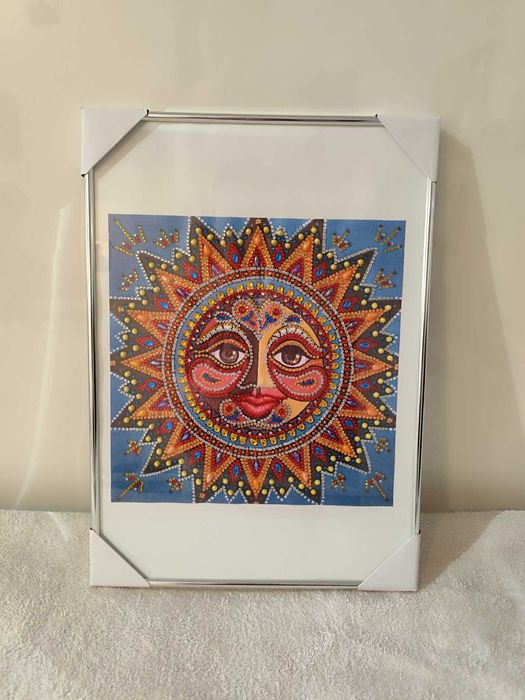 Tablou Diamond Painting Handmade, Soarele Vieții, Înrămat, 42 x 30 cm - PRET REDUS