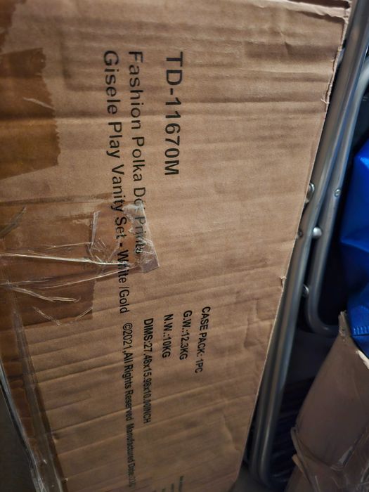 НОВА Тоалетка/гримьорна със столче за деца, МДФ/Масивно дърво