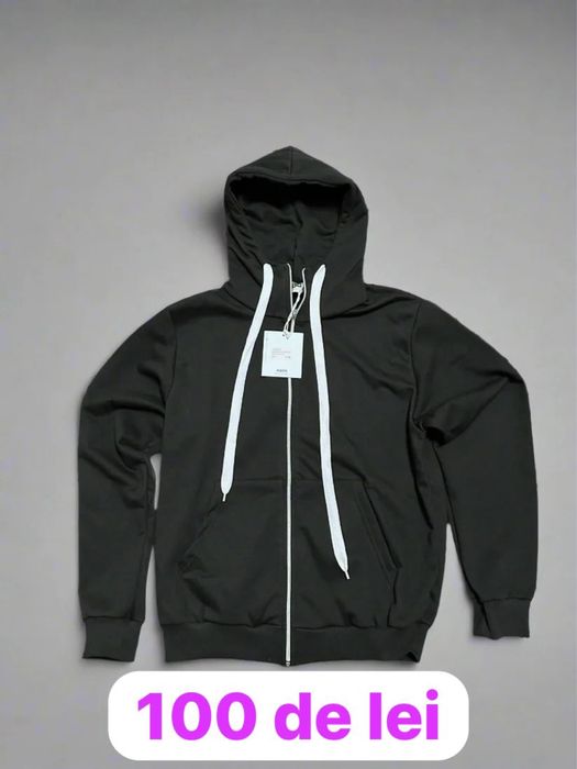 Hanorac negru cu siret lung unisex | Atelier AXD