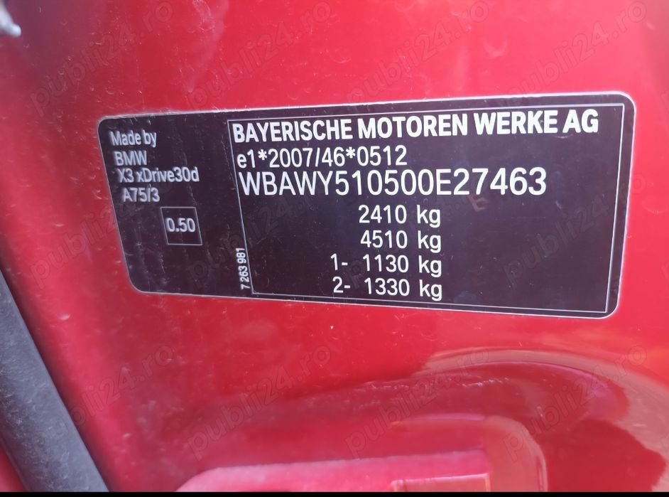 Bmw X3 F25 3.0D X-drive