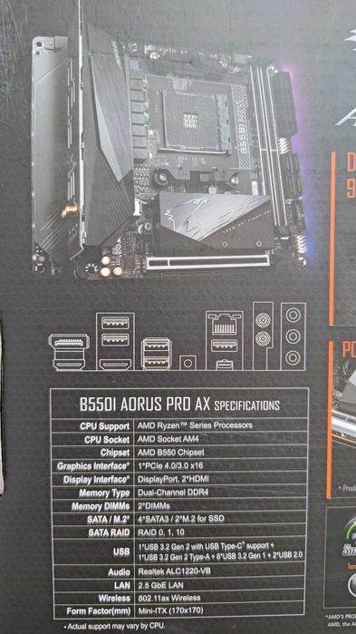 Kit AMD Ryzen 7 5700X + B550I AORUS PRO AX + 16GB DDR4