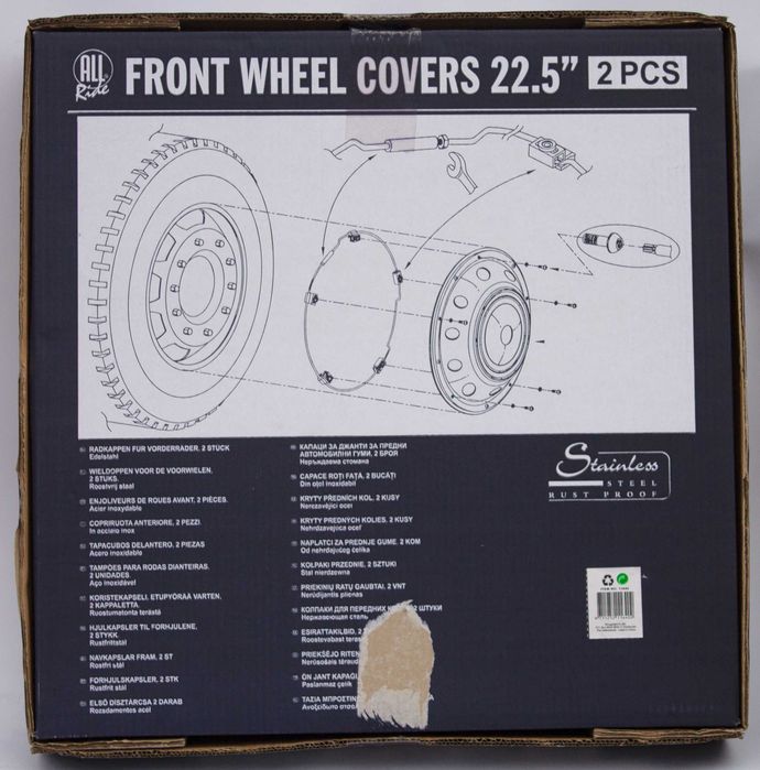 Capac Roata Fata Camion/Autocar inoxidabil 22.5''