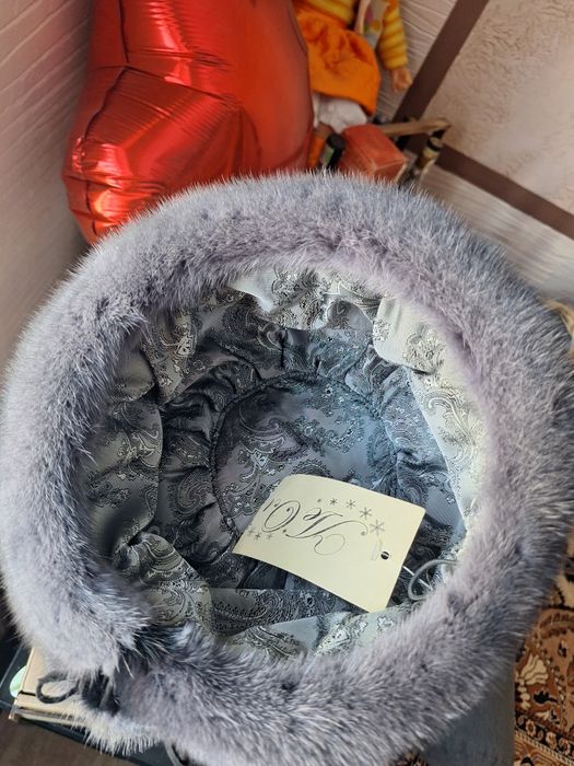 Берет норка ,цвет ,,слива,,