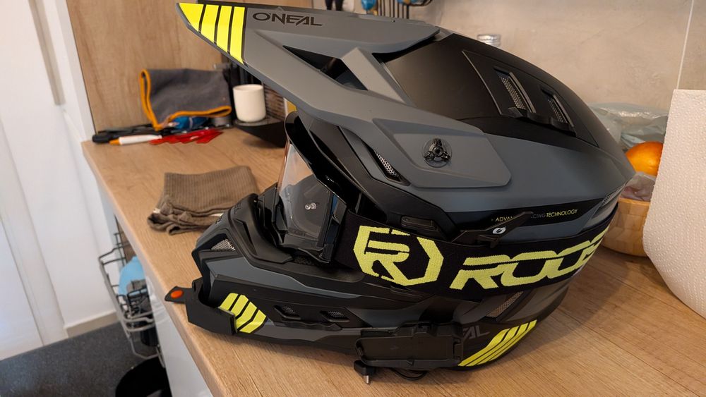 Casca enduro adventure Oneal EX SRS Negru / Gri / Galben Neon 2025 masura M