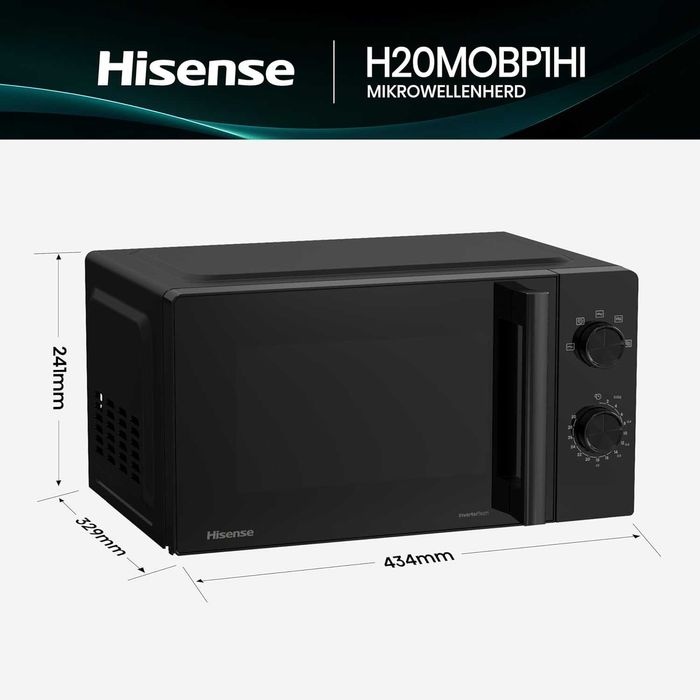 Микровълнова печка HISENSE H20MOBP1HI, 20л, 700W, Черна