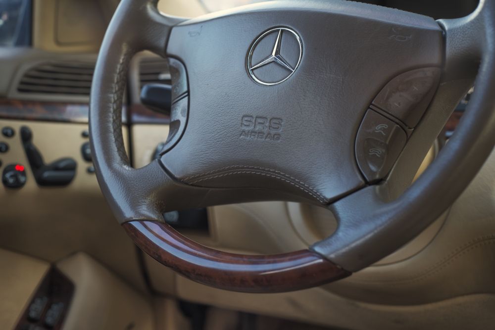 Volan cu mahon, bej, Mercedes S Class W220