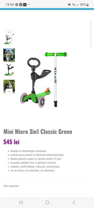 Trotineta 3 in 1 Micro de la 1 an