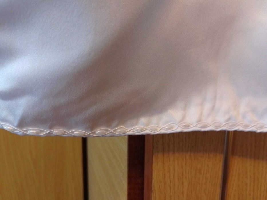 Bolero saten alb marimea 12 ani/152cm brodat