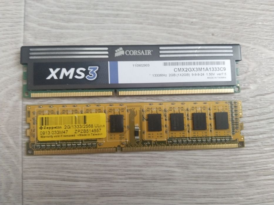 Оперативная память DDR3 4GB (2+2) Corsair XMS3 + Zeppelin
