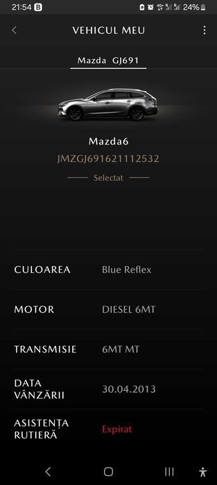 Vand Mazda 6, euro 6, 156 000 km