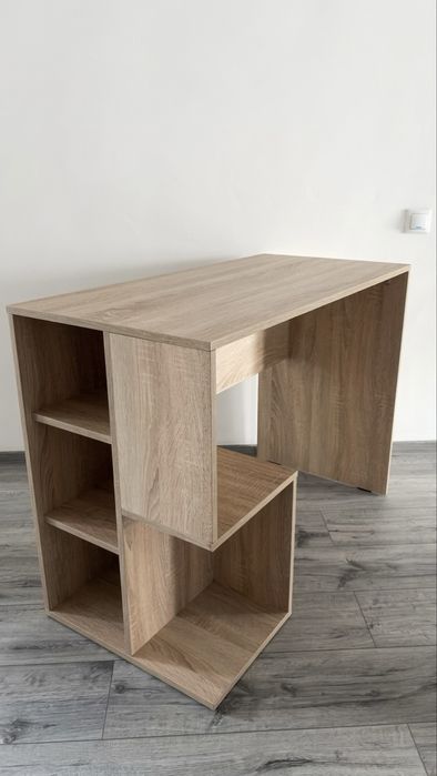 Birou modern din PAL, culoare bej deschis/lemn natur - ca nou