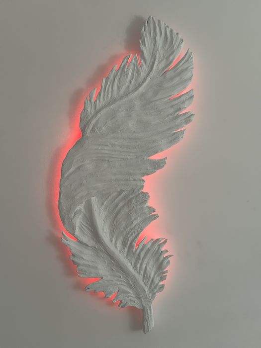 Tablou pana 3D realizat manual ( simpla sau in mai multe culori la preferintă) 1m x 40 cm (Optiune LED sistem RGB sau fara )