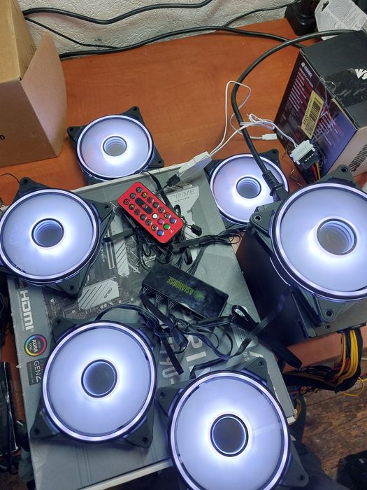 Set ventilatoare argb 6x pack,controller,remote ca noi,120mm.