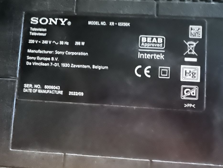 Sony Bravia XR-65X90K (65”, 4K, Full Array LED, Google TV)