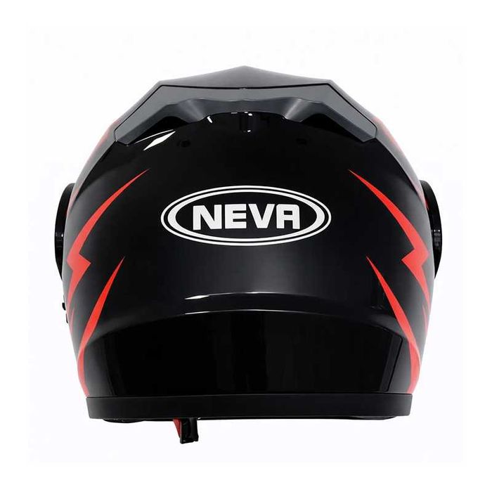 Casca Moto/Scuter/ATV Flip-Up, viziera dubla, Negru cu Rosu, L 59-60cm