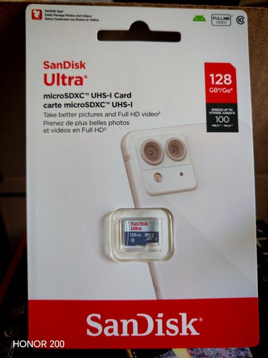 SanDisk Ultra MicroSD 128gb 100mb/s FullHD
