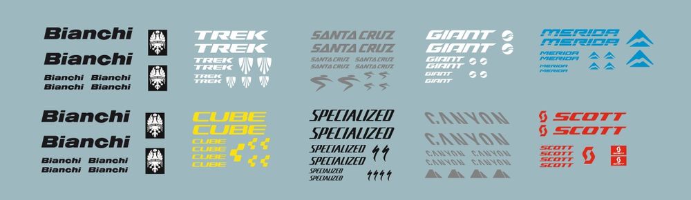 Стикери за вилка,шок,капли,рамка MTB DH Ebike Cube Giant Canyon и др.