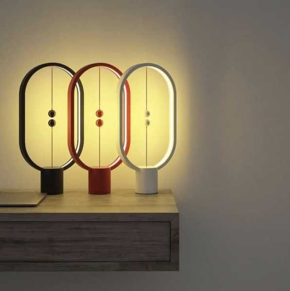 Lampa LED eliptica alba si neagra