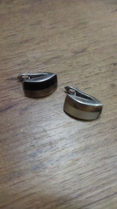 Серьги серебро.День и ночь