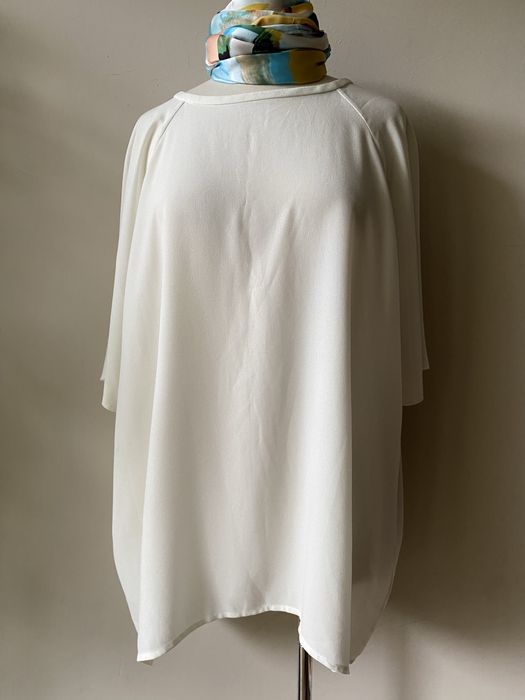 Бяла, прозрачна блуза с къс ръкав 2ND Day, L; Windsor XL