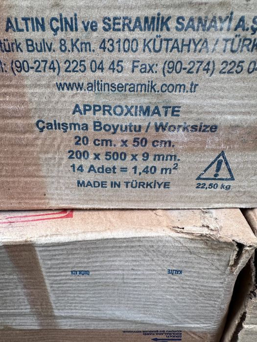 Faianta alba mată 20x50cm 9mm