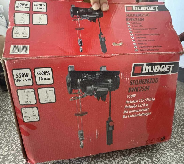 Въжено подемно устройство (телфер) Budget BWK2504 Seilhebezug