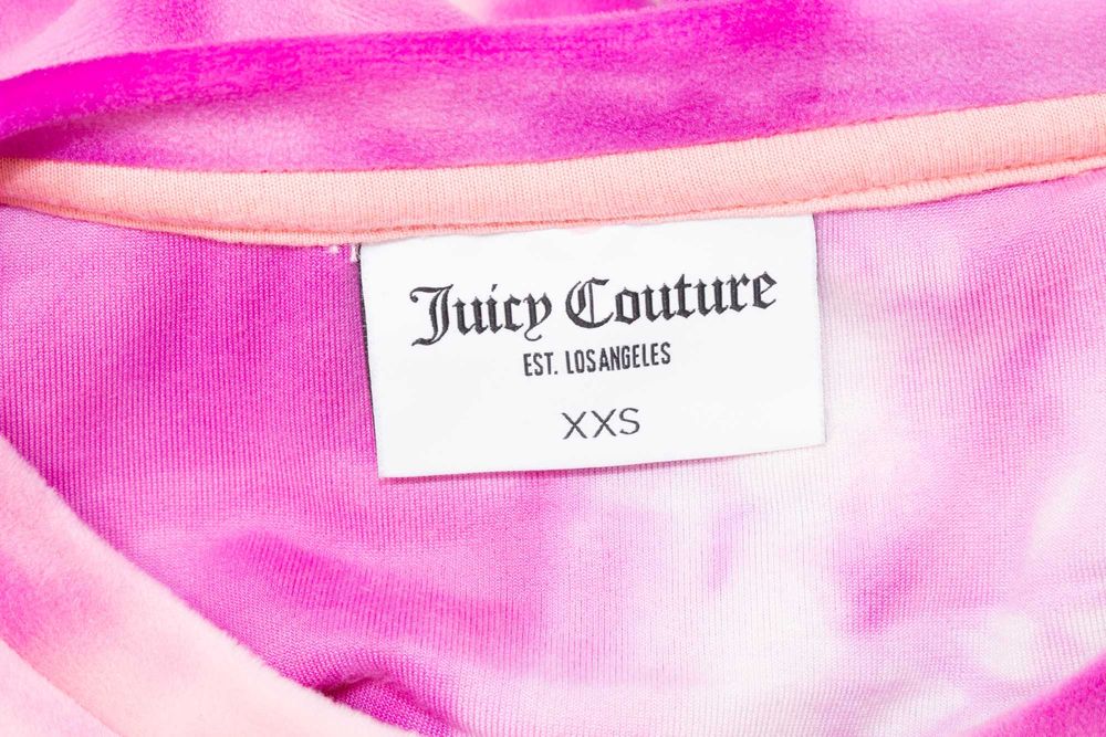 Juicy Couture Дамска рокля плюшена розова тай дай Лого XXS