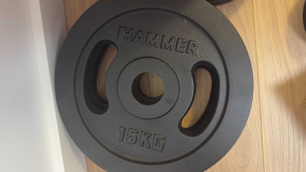 [PREMIUM] Discuri olimpice HAMMER 70KG FONTA, calitate de TOP (2x20 + 2x15) + cleme