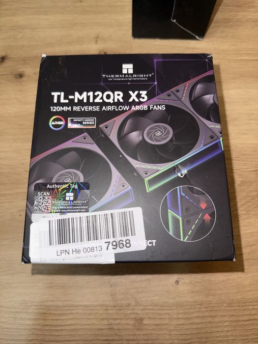 Set 3 Ventilatoare Cooler Thermalright TL-M12Q 120mm ARGB PWM Infinity Mirror Reverse PC Desktop Calculator Gaming Open Box Pachet - modele diferite