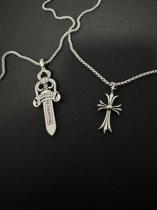 Set Doua Lantisoare Chrome Hearts Cross & Dagger