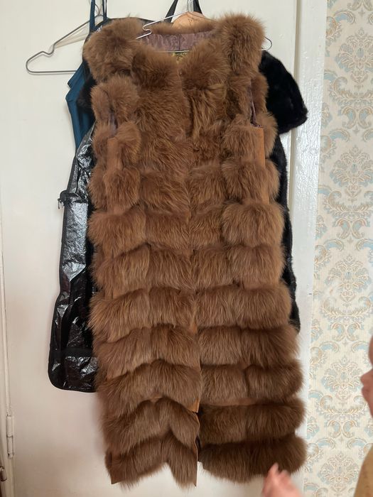 Жилетка женская из песца/ натуральная шерсть