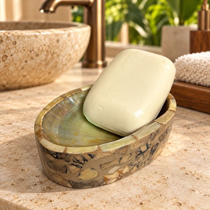 Săpuniere handmade din ceramică, scoici și lemn – de la 25 lei