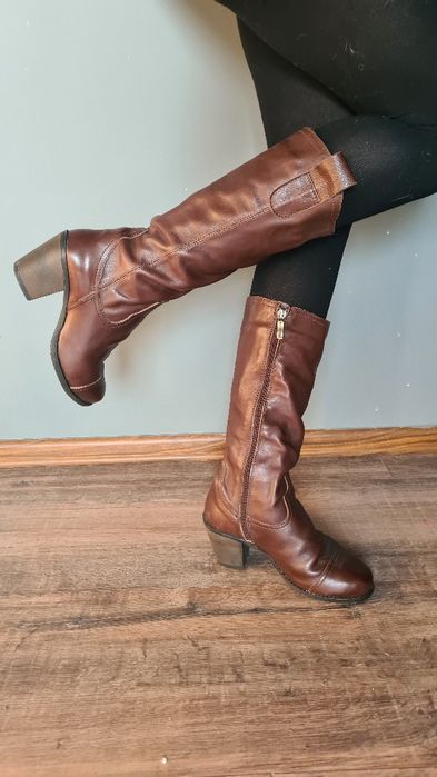 Cizme din piele naturala, imblanite