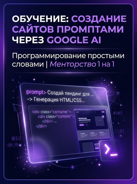 Обучение Создание сайтов промптами через Google AI