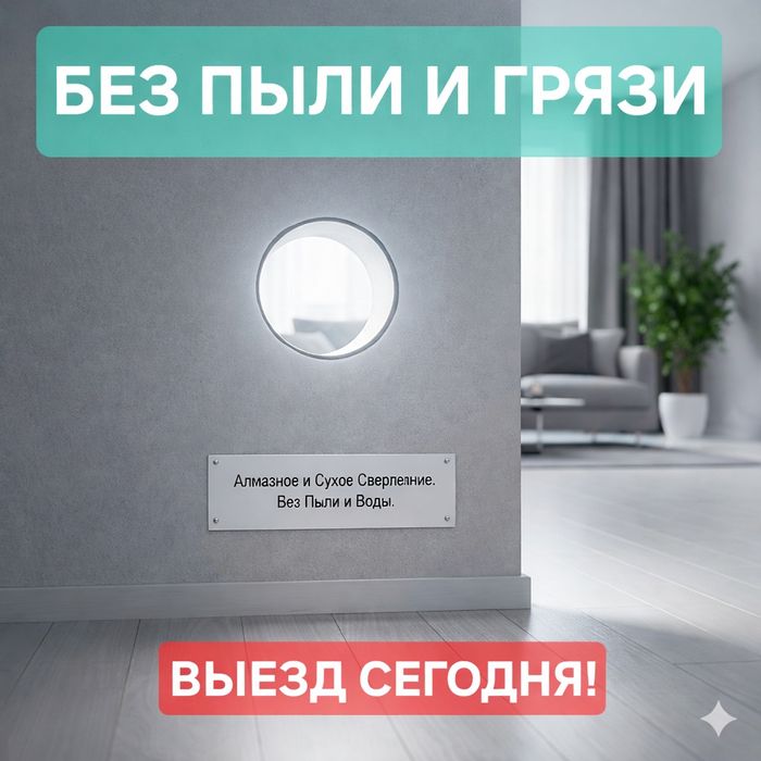 Алмазное сверление [бурение) сухое сверление