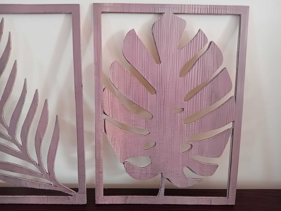 3 броя дървени декорации за стена 30 см/ 22 см