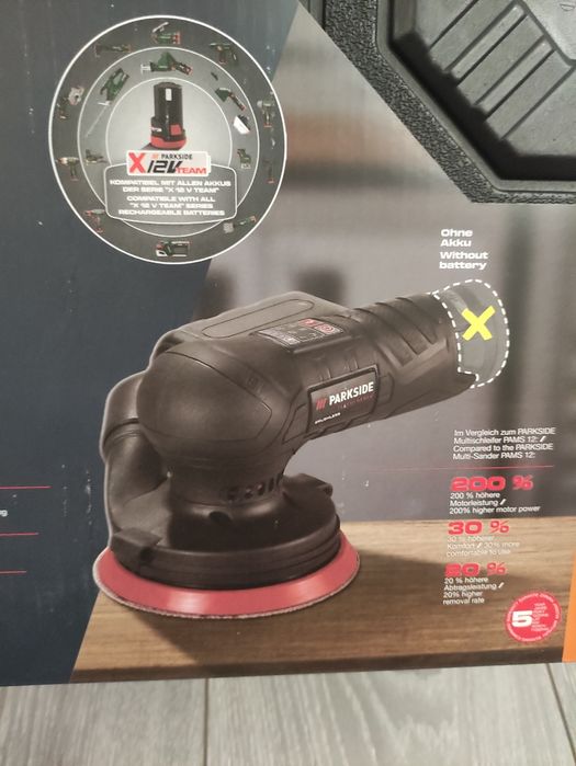 Slefuitor orbital  cu excentric Parkside Performance pe baterie 12 V