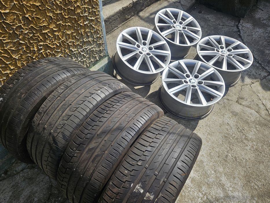 Jante aliaj R17, 5x112  Skoda cu anv. Continental 225 45 R17