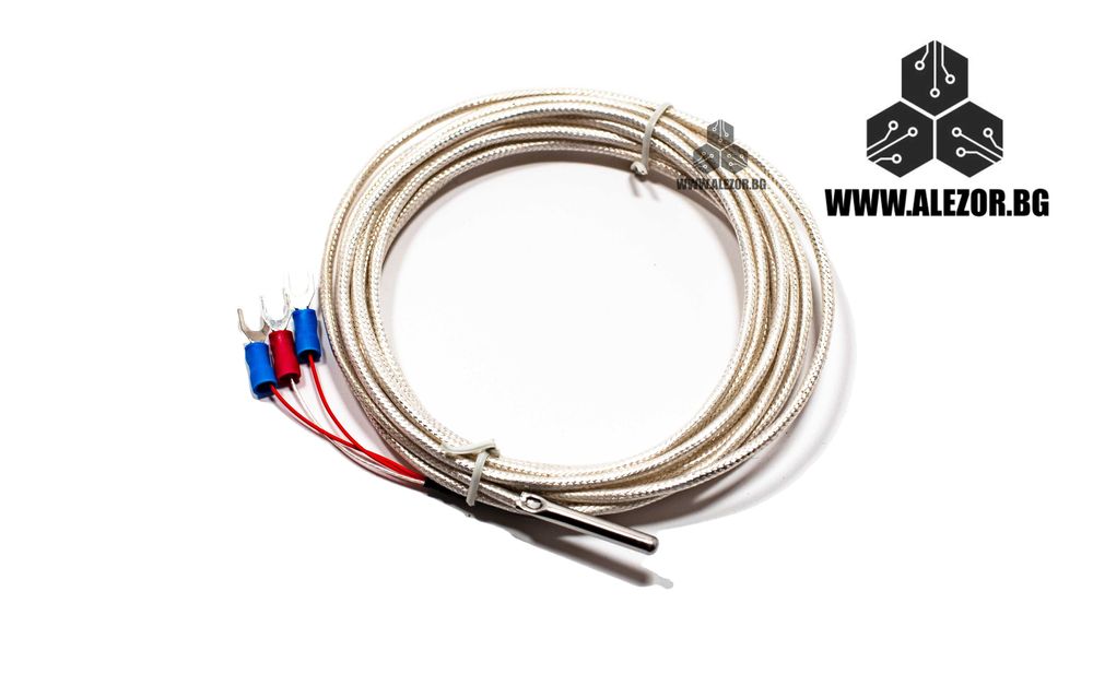 Температурен Сензор Pt100 Терморезистор, -200 До 420, 200 сm без резба ...