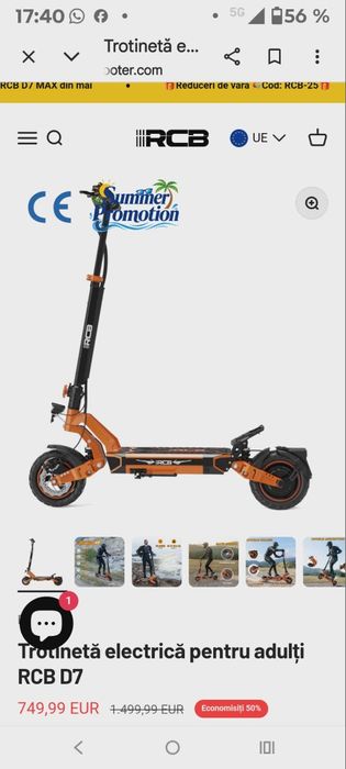 Vând trotinetă electrică RCB