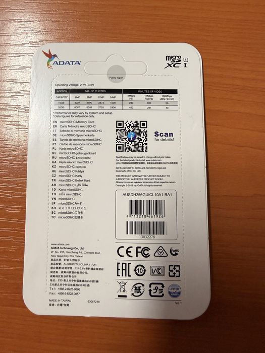 Card microsd adara de 256 gb