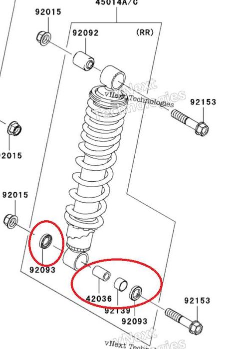 НОВ Ремонтен комплект за амортисьор KVF650 KVF750 Brute Force 750