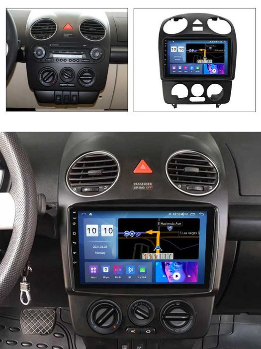 Navigatie Android 14 VW Beetle 1998-2011 Waze YouTube CarPlay + CAMERA