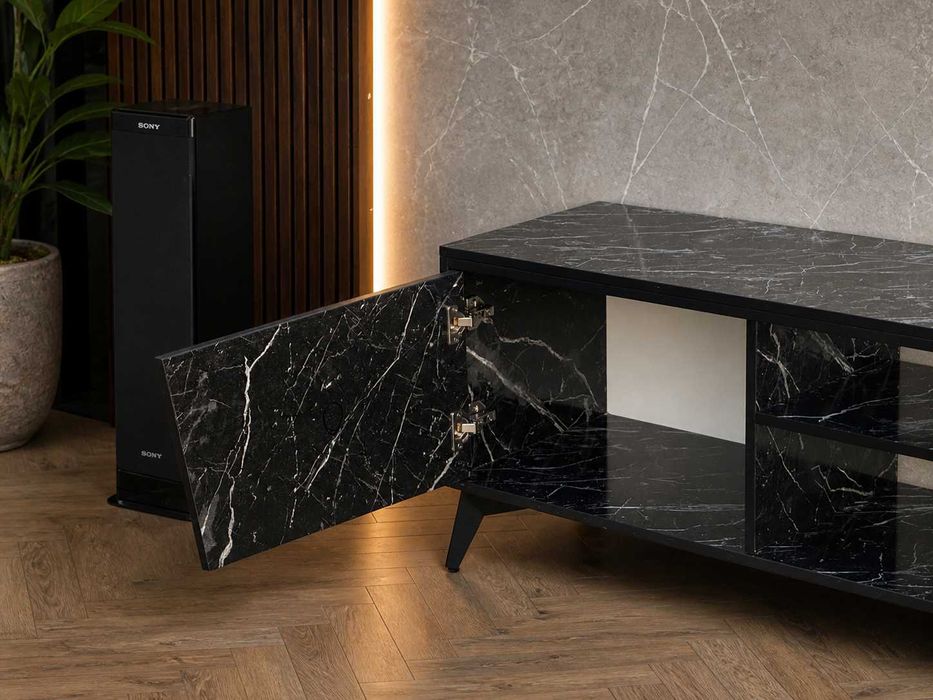 TV uchun tumba marmar stil, pad televizor