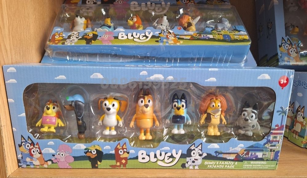 Голям Комплект 7 броя фигурки Блуи и Бинго, Bluey and Bingo играчки
